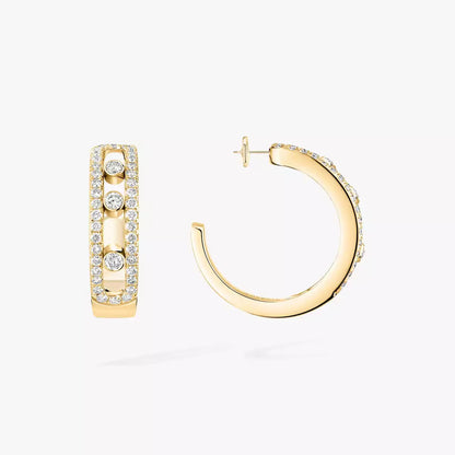 [✨ROSE💎]Diamond Pave_ Hoop Earrings Move