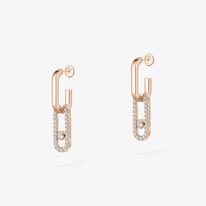 [✨ROSE💎]Move Link Diamond Earrings