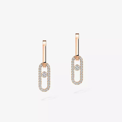 [✨ROSE💎]Move Link Diamond Earrings