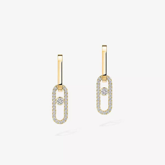 [✨ROSE💎]Move Link Diamond Earrings