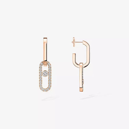 [✨ROSE💎]Move Link Diamond Earrings