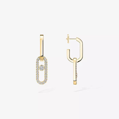 [✨ROSE💎]Move Link Diamond Earrings