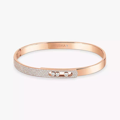 [✨ROSE💎]Move Noa Rose Gold Pavé Diamond Bangle Bracelet