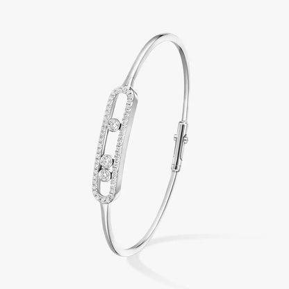 [✨ROSE💎]Move Pavé Diamond Bangle Bracelet M