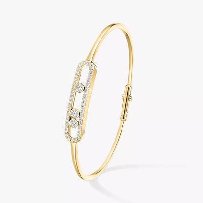 [✨ROSE💎]Move Pavé Diamond Bangle Bracelet M