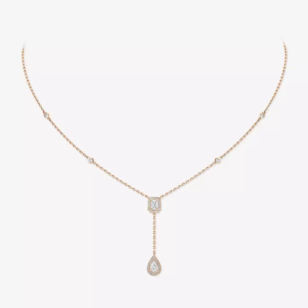 [✨ROSE💎]Gold Diamond Tie Necklace