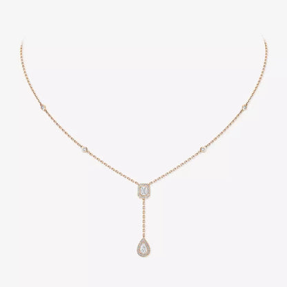 [✨ROSE💎]Gold Diamond Tie Necklace