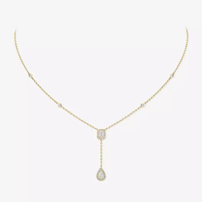 [✨ROSE💎]Gold Diamond Tie Necklace