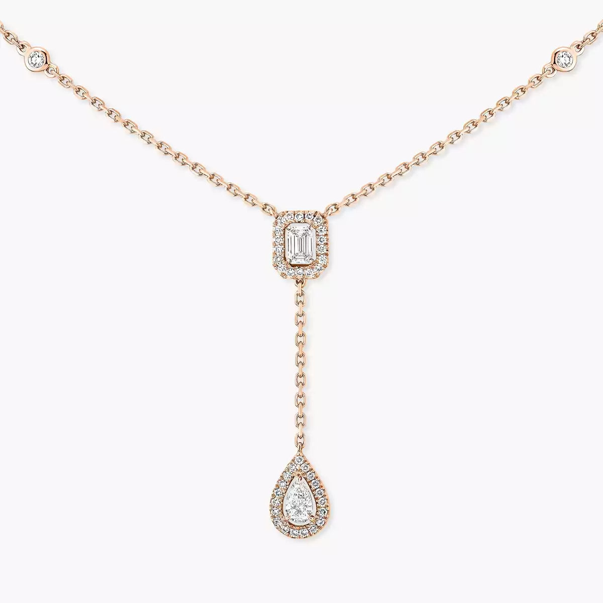 [✨ROSE💎]Gold Diamond Tie Necklace