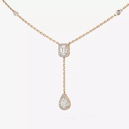 [✨ROSE💎]Gold Diamond Tie Necklace