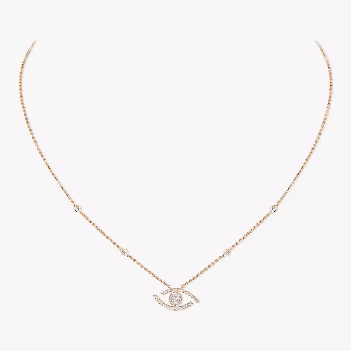[✨ROSE💎]Pave_ Diamond Necklace Lucky Eye