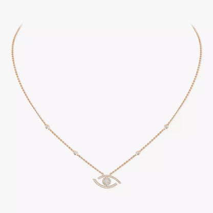 [✨ROSE💎]Pave_ Diamond Necklace Lucky Eye