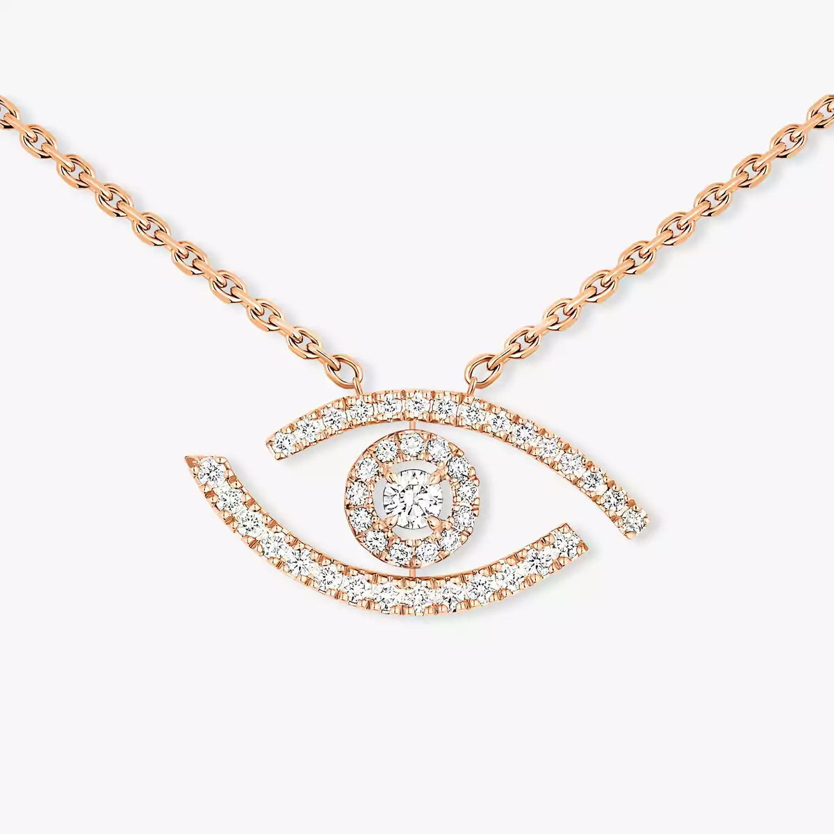 [✨ROSE💎]Pave_ Diamond Necklace Lucky Eye