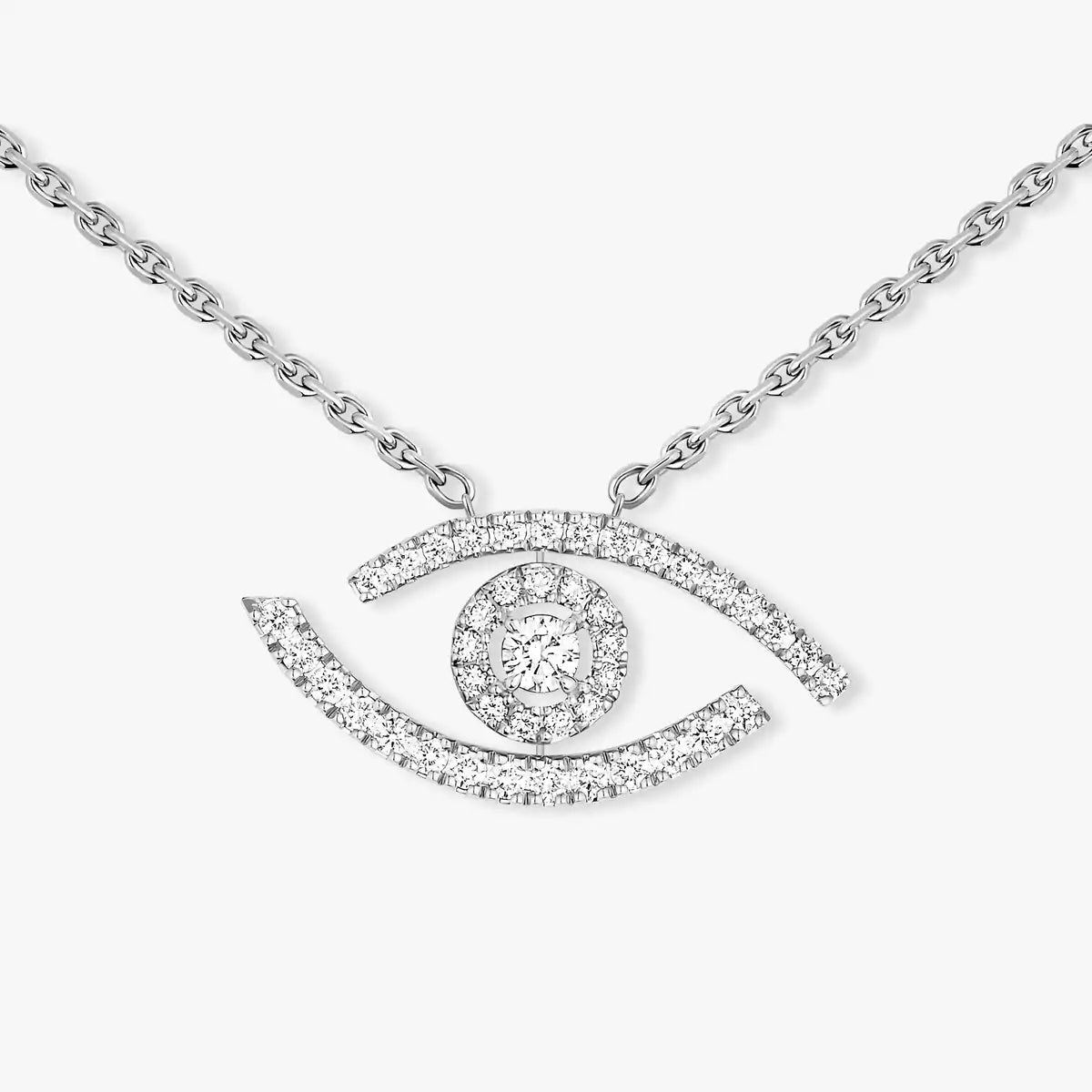 [✨ROSE💎]Pave_ Diamond Necklace Lucky Eye