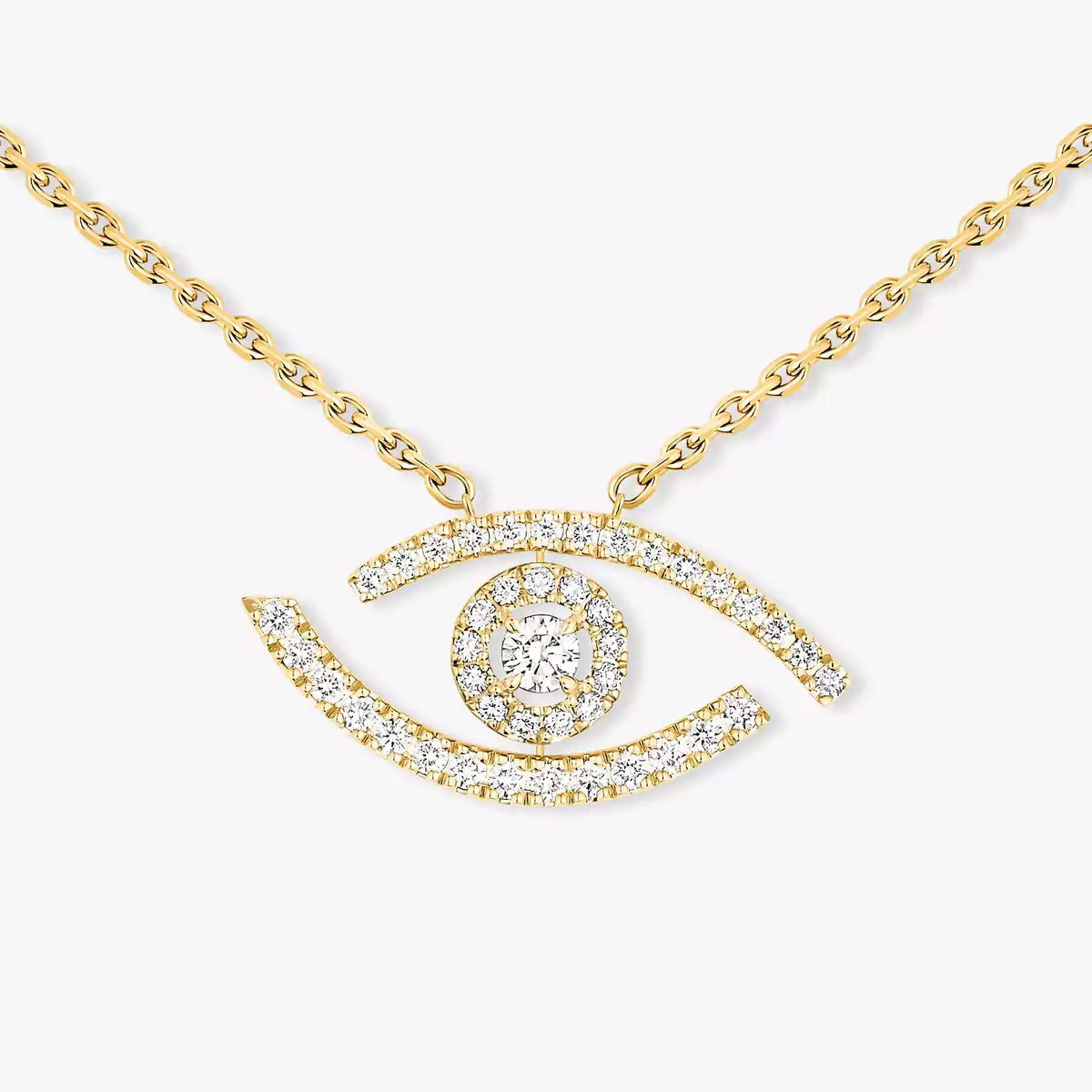 [✨ROSE💎]Pave_ Diamond Necklace Lucky Eye