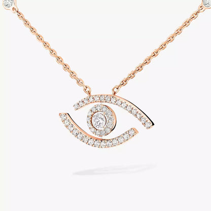 [✨ROSE💎]Pave_ Diamond Necklace Lucky Eye
