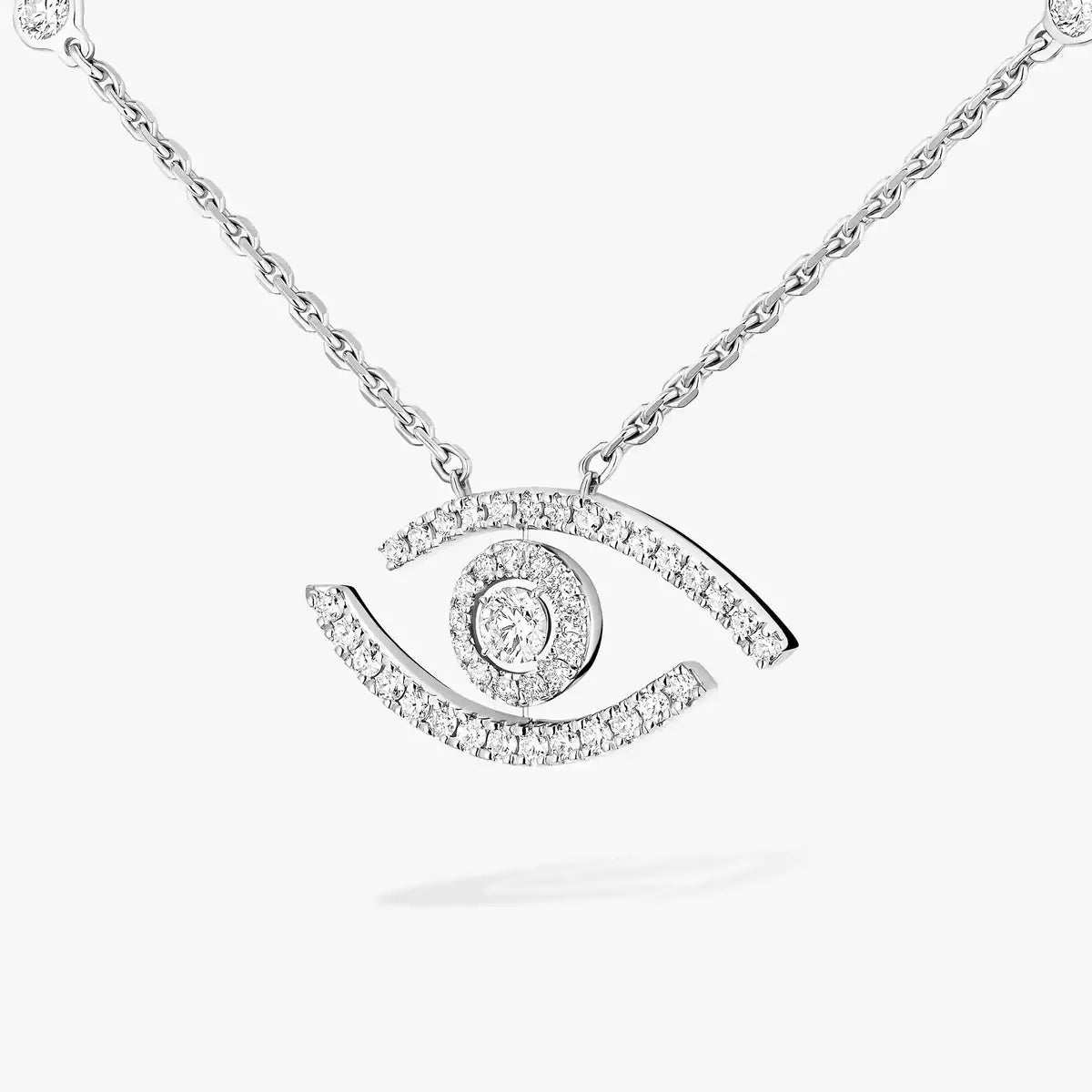 [✨ROSE💎]Pave_ Diamond Necklace Lucky Eye