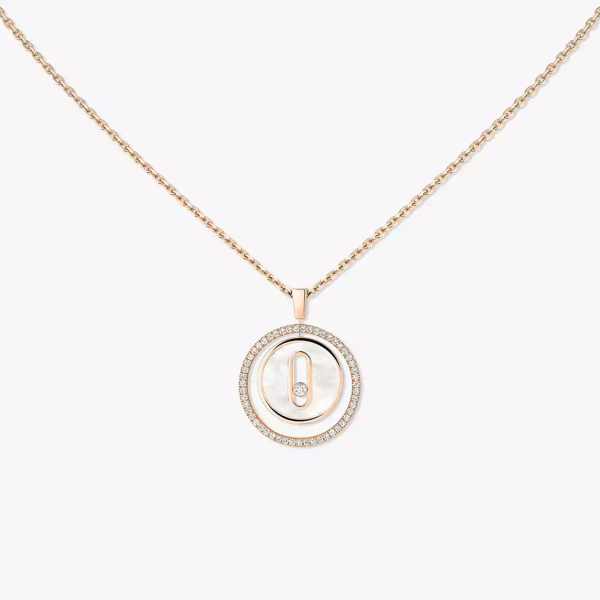 [✨ROSE💎]Lucky Move Diamond Necklace in Rose Gold and White Mother-of-Pearl