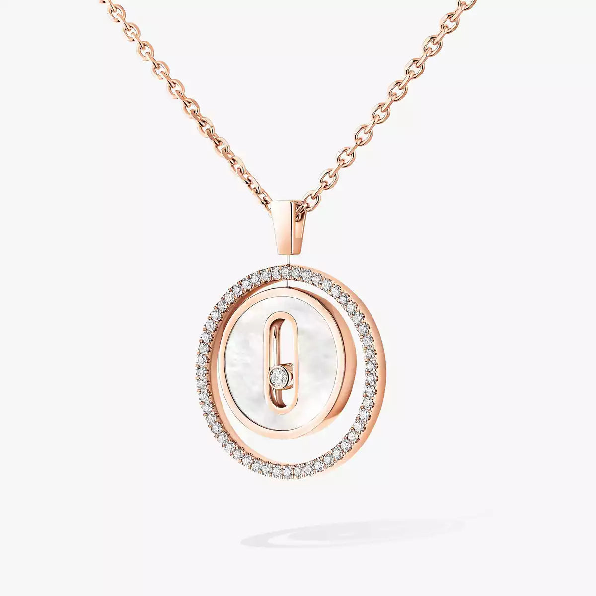 [✨ROSE💎]Lucky Move Diamond Necklace in Rose Gold and White Mother-of-Pearl