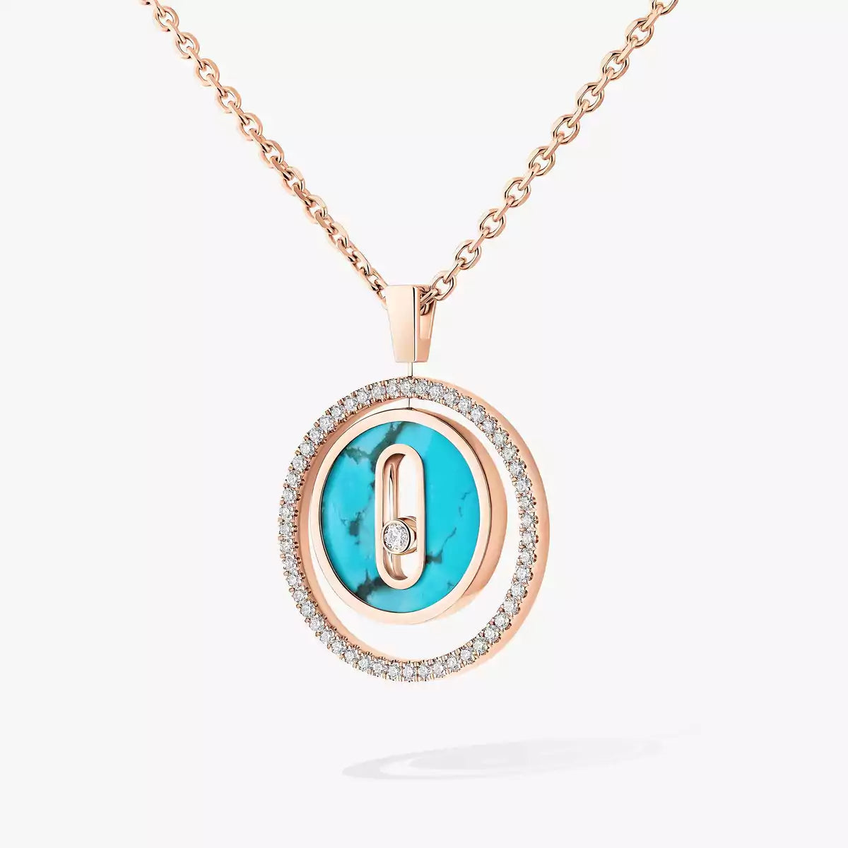 [✨ROSE💎]Lucky Move Diamond Necklace in Rose Gold and White Mother-of-Pearl