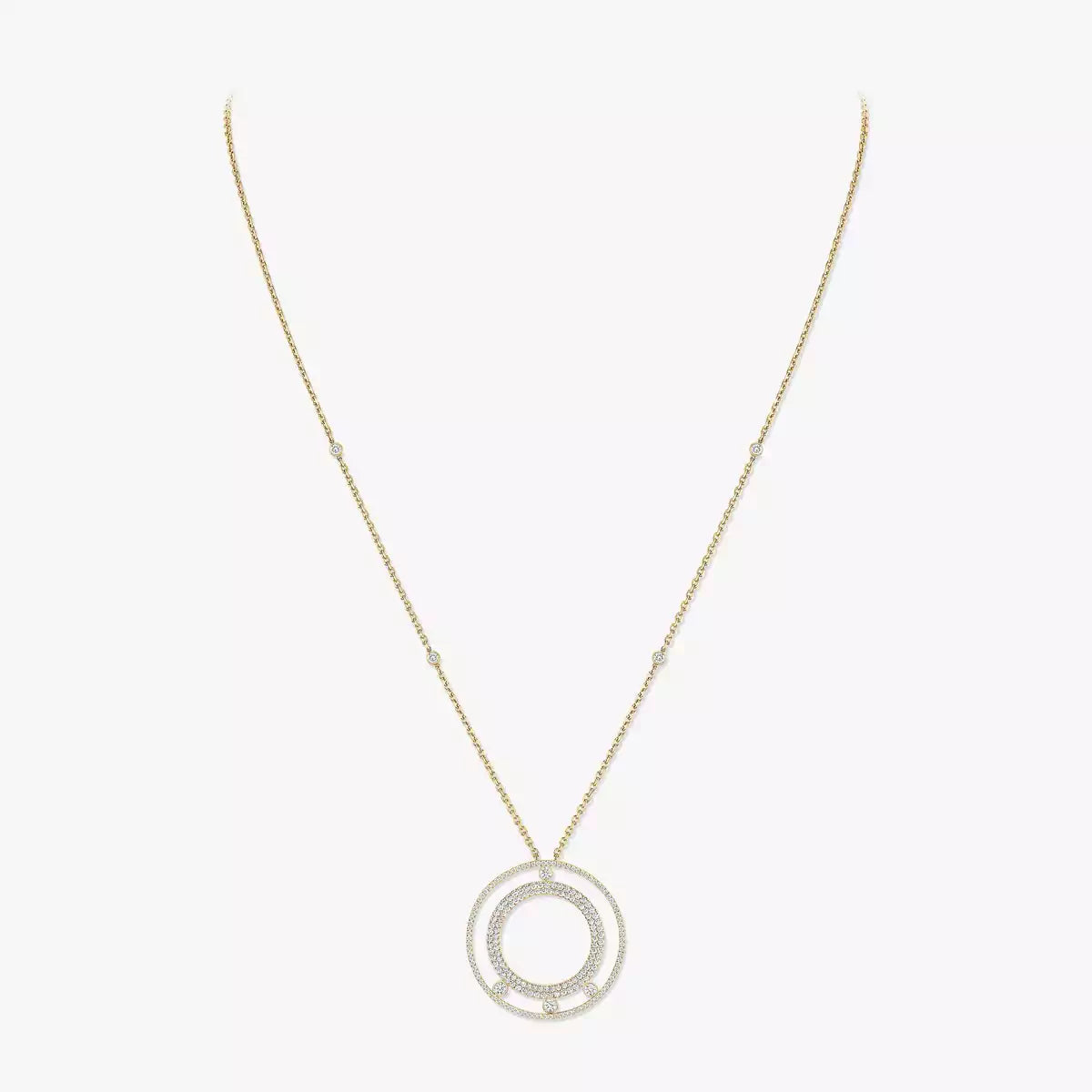 [✨ROSE💎]Move Romane Long Pave_-Set Diamond Necklace