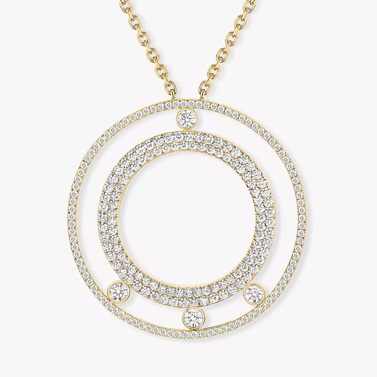 [✨ROSE💎]Move Romane Long Pave_-Set Diamond Necklace