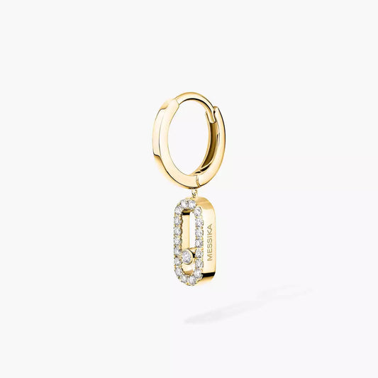 [✨ROSE💎]Move Uno Single Diamond Hoop Earring