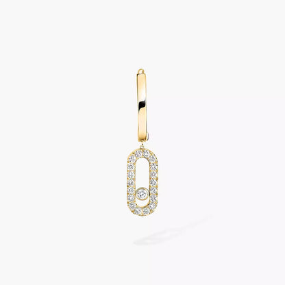 [✨ROSE💎]Move Uno Single Diamond Hoop Earring