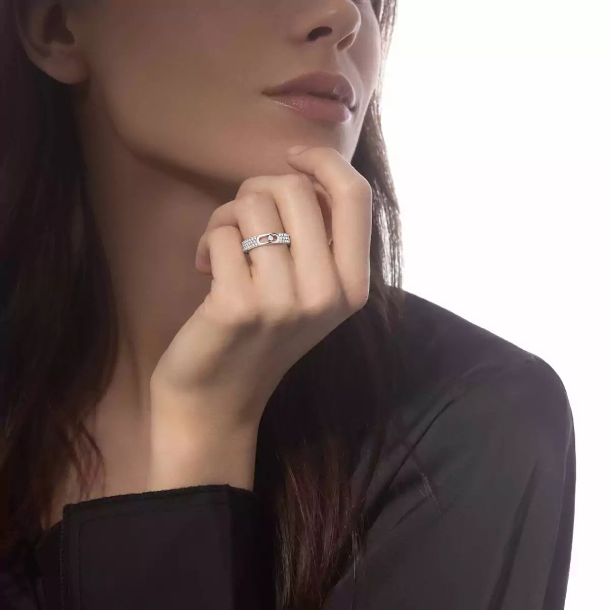 [✨ROSE💎]Move Joaillerie Pave_ Diamond Wedding Ring