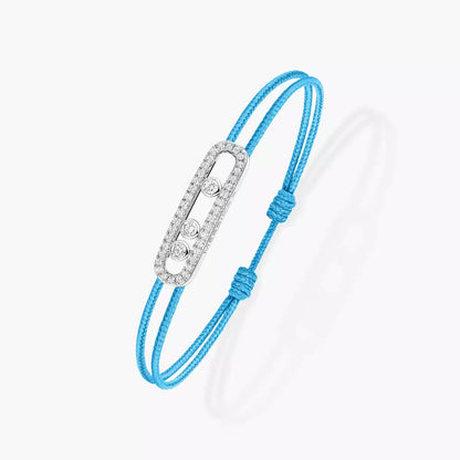 [✨ROSE💎]MK Care(s) pink cord pavé bracelet