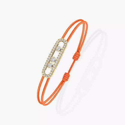 [✨ROSE💎]MK Care(s) pink cord pavé bracelet