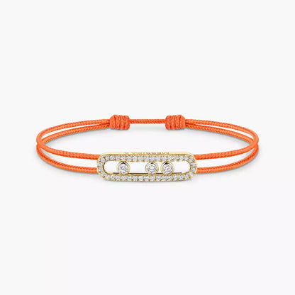 [✨ROSE💎]MK Care(s) pink cord pavé bracelet