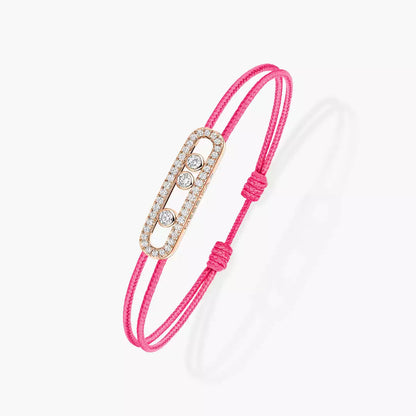 [✨ROSE💎]MK Care(s) pink cord pavé bracelet