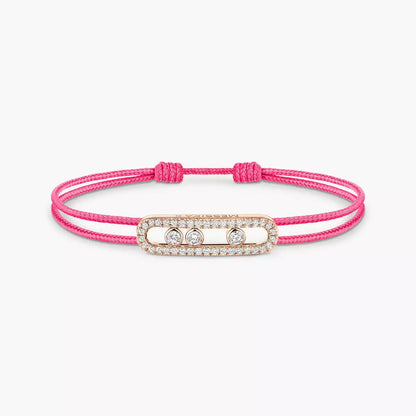 [✨ROSE💎]MK Care(s) pink cord pavé bracelet