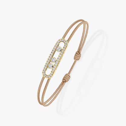[✨ROSE💎]MK Care(s) pink cord pavé bracelet