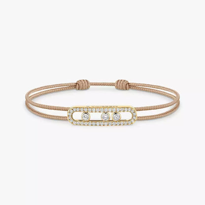 [✨ROSE💎]MK Care(s) pink cord pavé bracelet