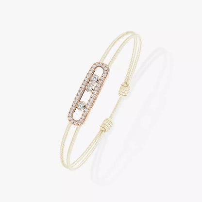 [✨ROSE💎]MK Care(s) pink cord pavé bracelet