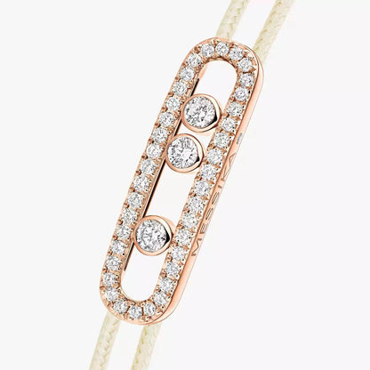 [✨ROSE💎]MK Care(s) pink cord pavé bracelet