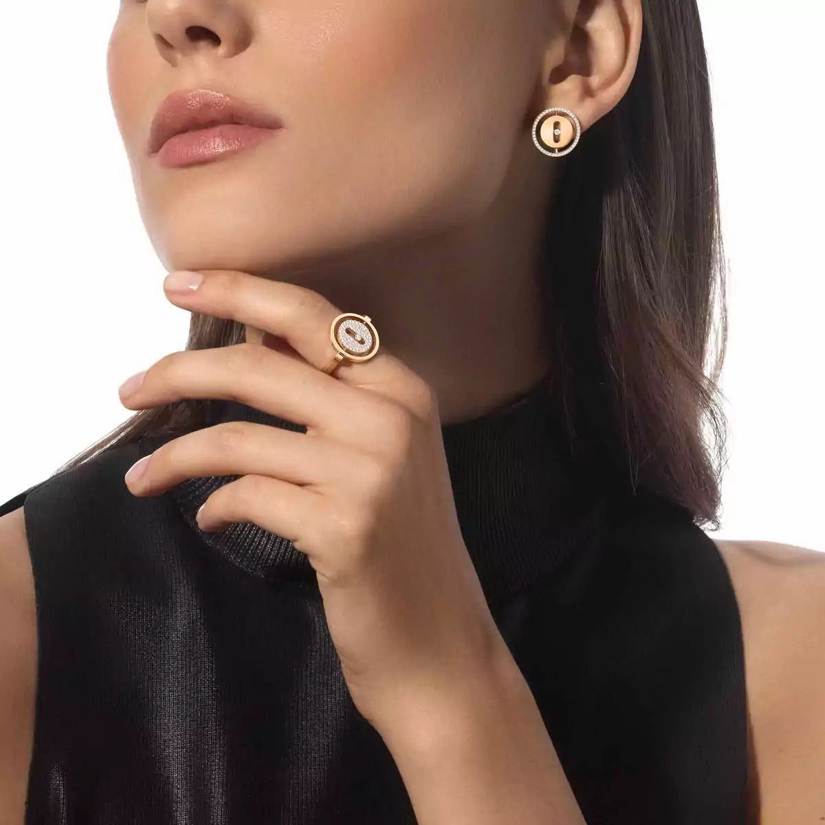 [✨ROSE💎]Lucky Move Diamond Earrings