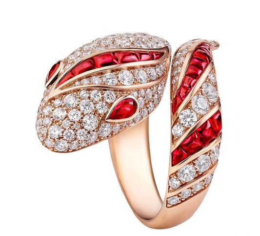[✨ROSE💎]BRAND NEW LUXURY RED SNAKE RING