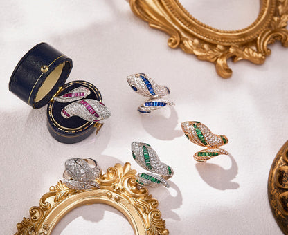 [✨ROSE💎]BRAND NEW LUXURY BLUE SNAKE RING