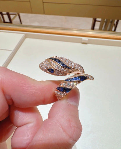 [✨ROSE💎]BRAND NEW LUXURY BLUE SNAKE RING