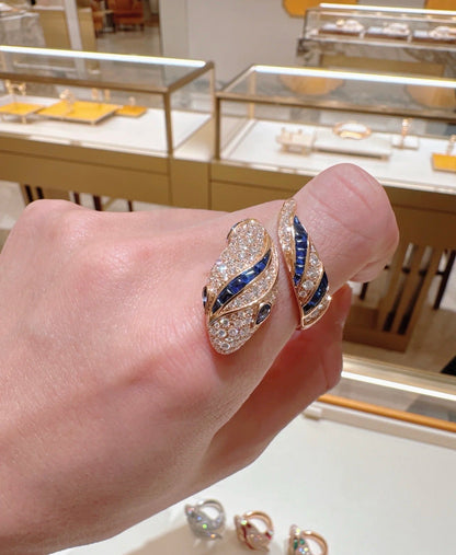[✨ROSE💎]BRAND NEW LUXURY BLUE SNAKE RING