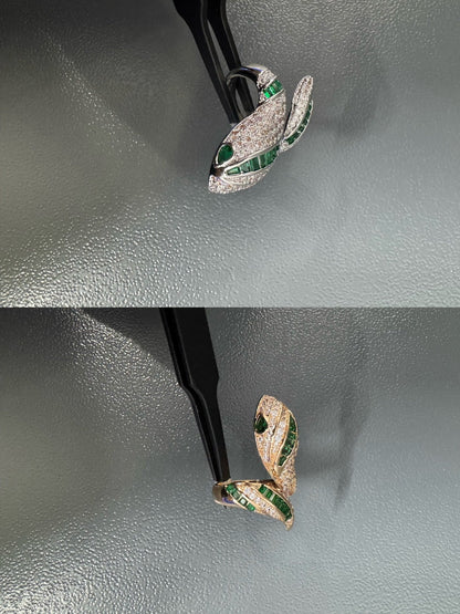 [✨ROSE💎]BRAND NEW LUXURY GREEN SNAKE RING