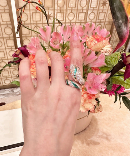 [✨ROSE💎]BRAND NEW LUXURY GREEN SNAKE RING