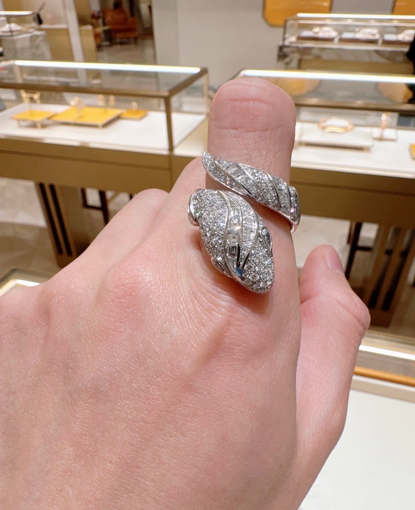 [✨ROSE💎]BRAND NEW LUXURY SILVER SNAKE RING