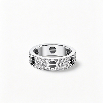 [✨ROSE💎]LOVE RING 5.5MM DIAMONDS PAVED CERAMIC