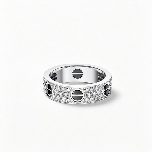 [✨ROSE💎]LOVE RING 5.5MM DIAMONDS PAVED CERAMIC