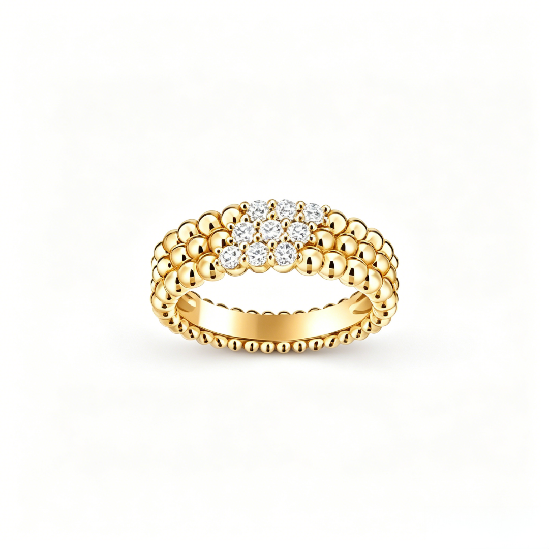 [✨ROSE💎] THREE-ROW DIAMOND RING