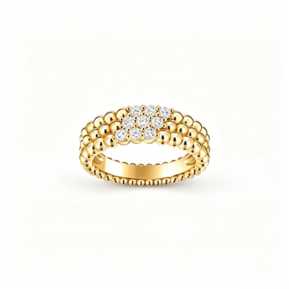 [✨ROSE💎] THREE-ROW DIAMOND RING